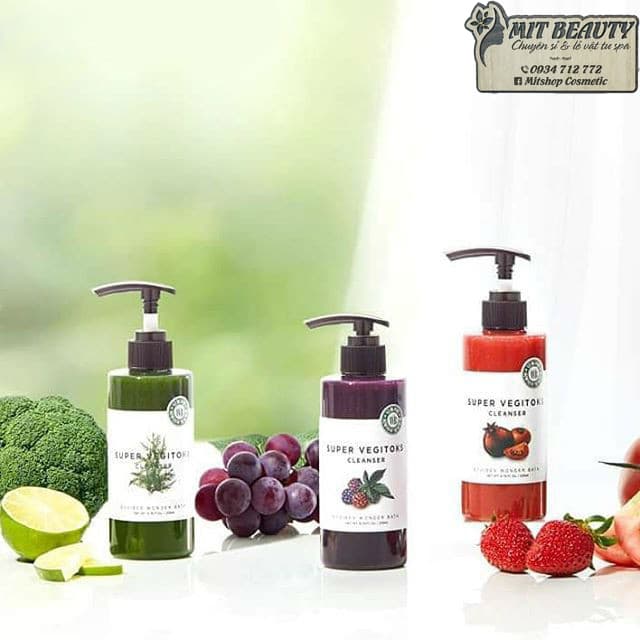 [HCM]Sữa rửa mặt rau củ tạo bọt thải độc Super Vegitoks Cleanser 300ml vegitok