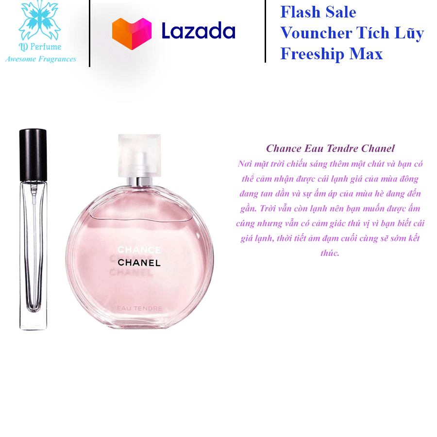 [HCM][] Mẫu thử 5 - 10 - 20ml Nước hoa nữ Chanel Chance Eau Tendre ( Chance Hồng)