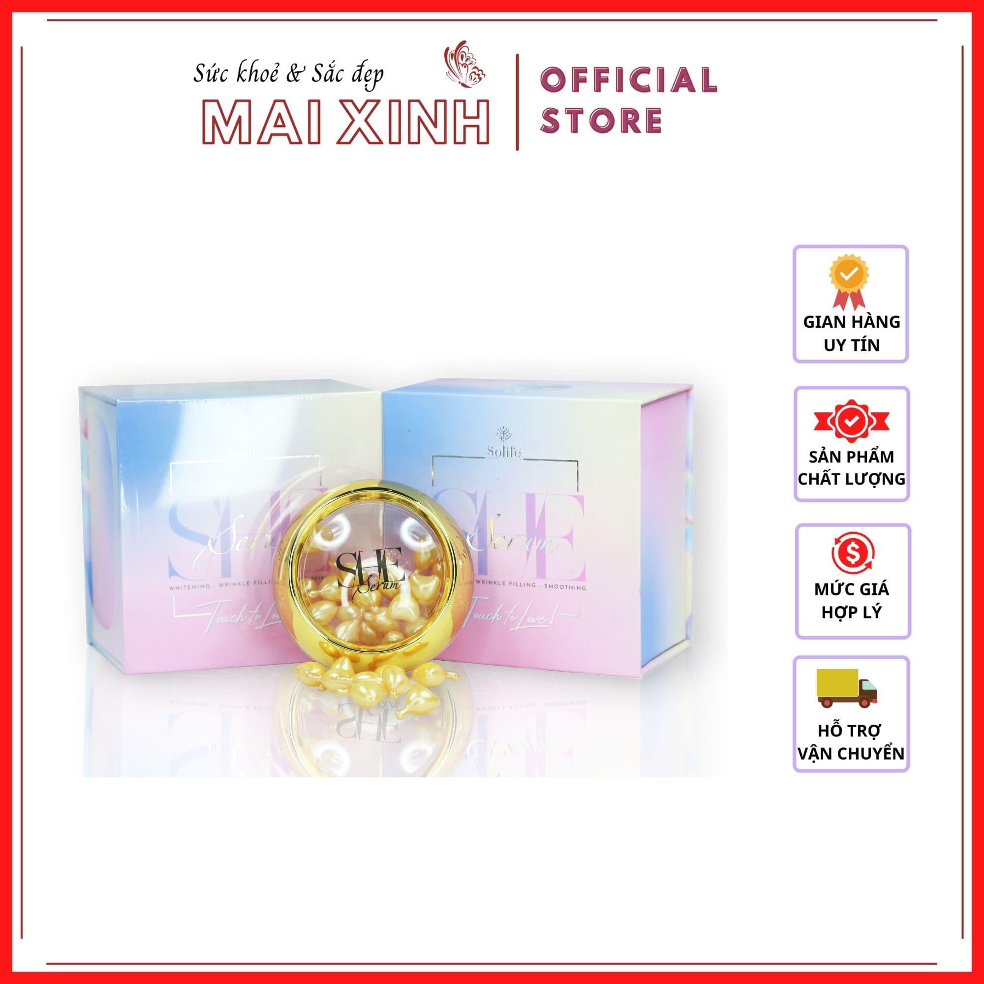 [FREESHIP] Viên Serum Truyền Trắng Căng Bóng Nâng Cơ Da Mặt SHE Solife