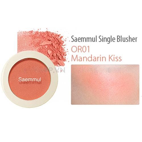 Phấn má hồng bền màu Seammul Single Blusher Hàn Quốc 7g OR01- Màu cam