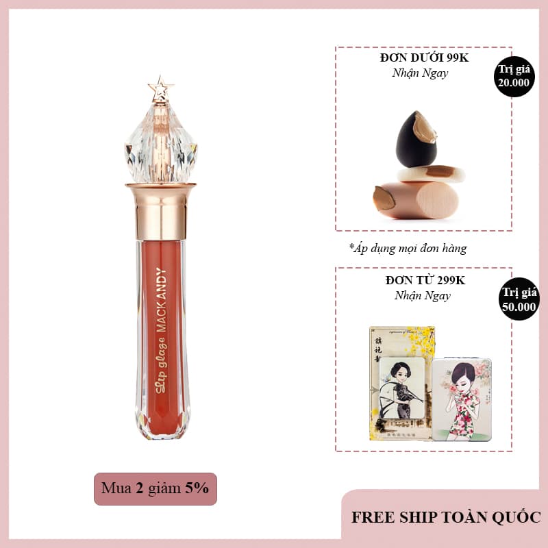 SON KEM LÌ Mack AnDy (MUA 1 TẶNG 1 SON NỮ HOÀNG CÙNG HÃNG) Vương Miệng Pha Lê Bền Màu Siêu chuẩn không lo trôi son (KHUYẾN MÃI 3 NGÀY) (GIẢM GIÁ CỰC SỐC)
