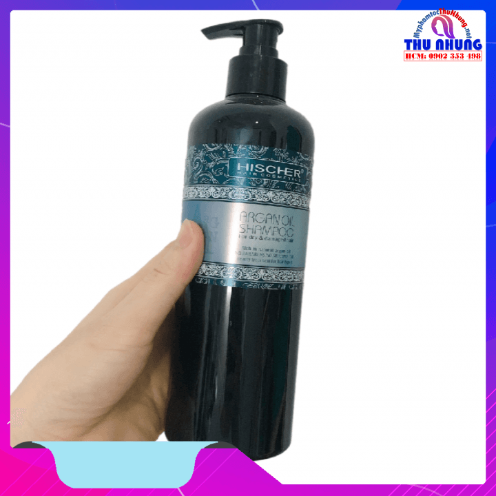 [HCM]Dầu gội Hischer Argan Oil for Dry & Demaged hair shampoo cho tóc khô hư tổn 500ml