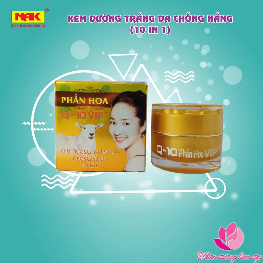 Kem dưỡng trắng da Mờ thâm Giữ ẩm Tái tạo Chống nắng KEM PHẤN HOA 10 in 1 Q-10 (30g)