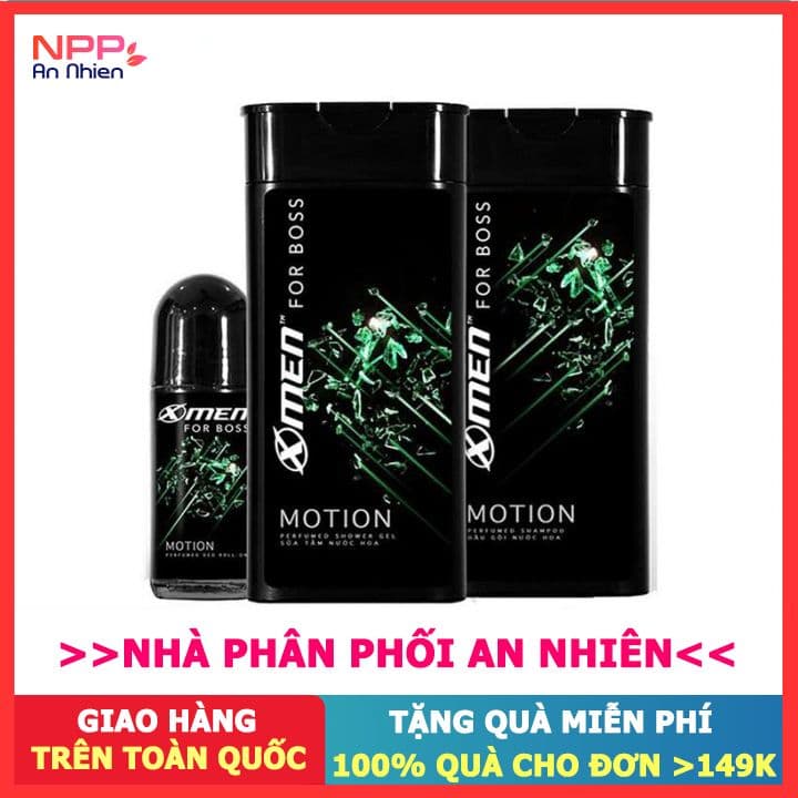 Combo Dầu gội X-Men for Boss Motion 180g + Sữa tắm 180g + Lăn khử mùi 50ml- NPP AN NHIÊN
