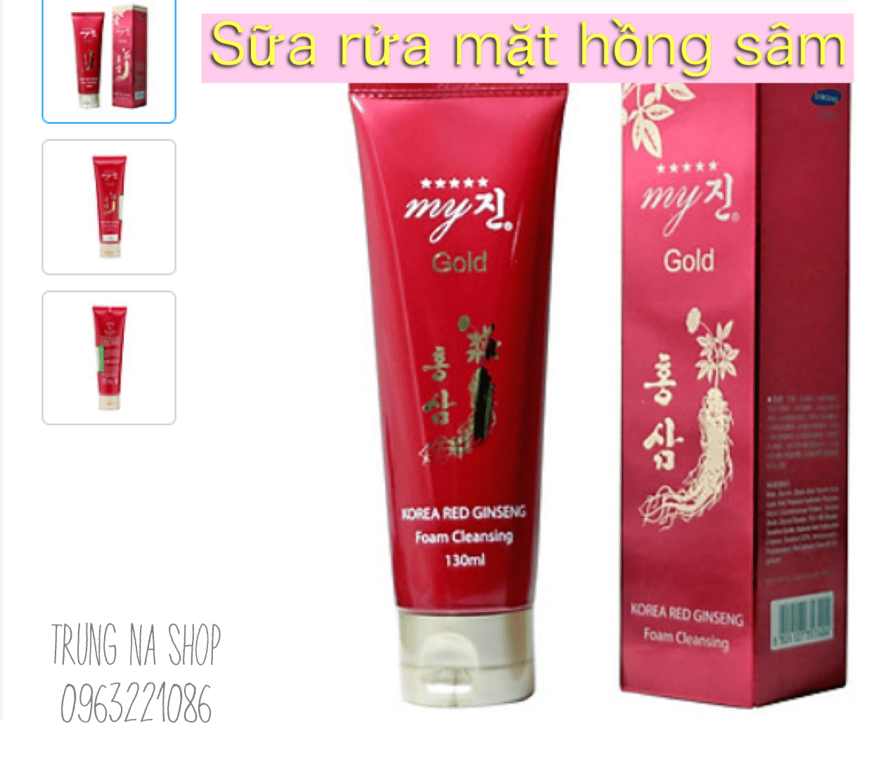 Sữa Rửa Mặt Hồng Sâm Đỏ My Gold Korea Red Ginseng Foam Cleanser 130ml