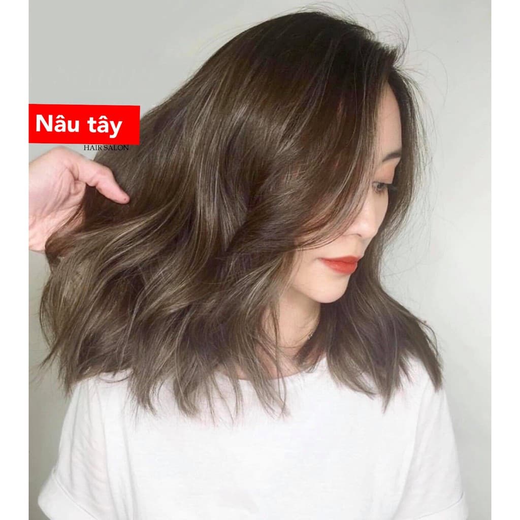 Thuốc nhuộm tóc NÂU TÂY tặng oxy trọ nhuômj