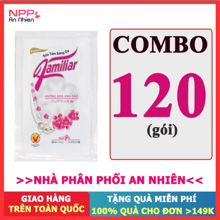 Combo 120 gói sữa tắm dưỡng da Familiar hương hoa anh đào 5ml- NPP AN NHIÊN