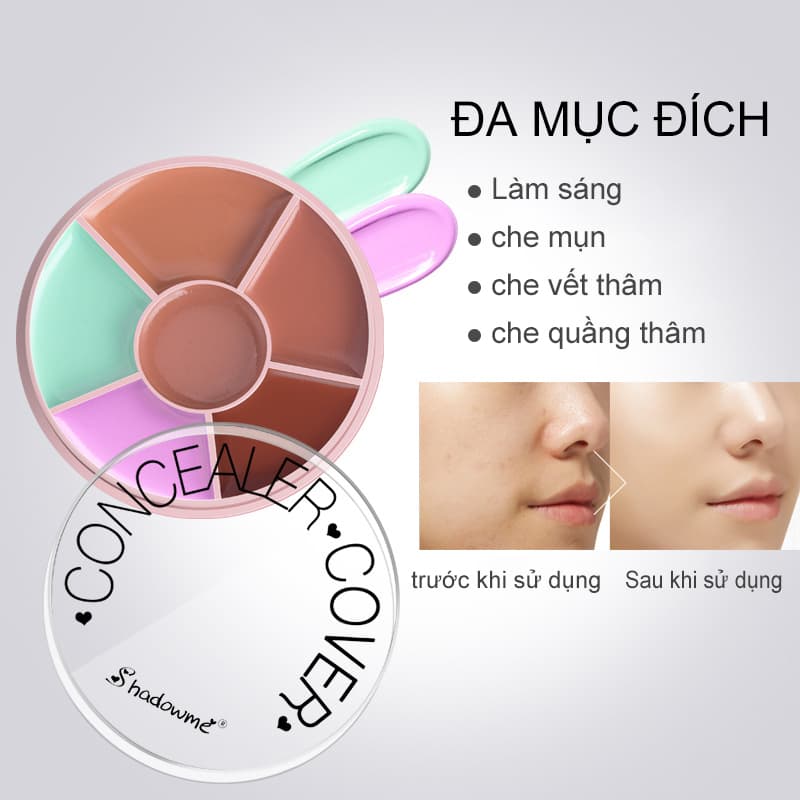 [HCM]【Urbeuty Mall】6 Màu Kem Che Khuyết Điểm Quầng Thâm Che Mụn，Kem che khuyết điểm đa chức năng oem oem brand oem brand oem brand oem brand