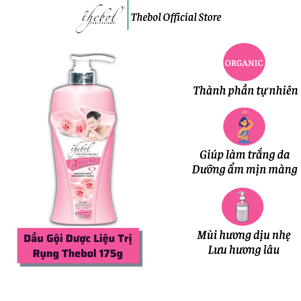 [HCM]Sữa Tắm Hoa Hồng Dưỡng Ẩm Trắng Da Tinh Chất Nước Hoa Thebol 2 Plus 925g