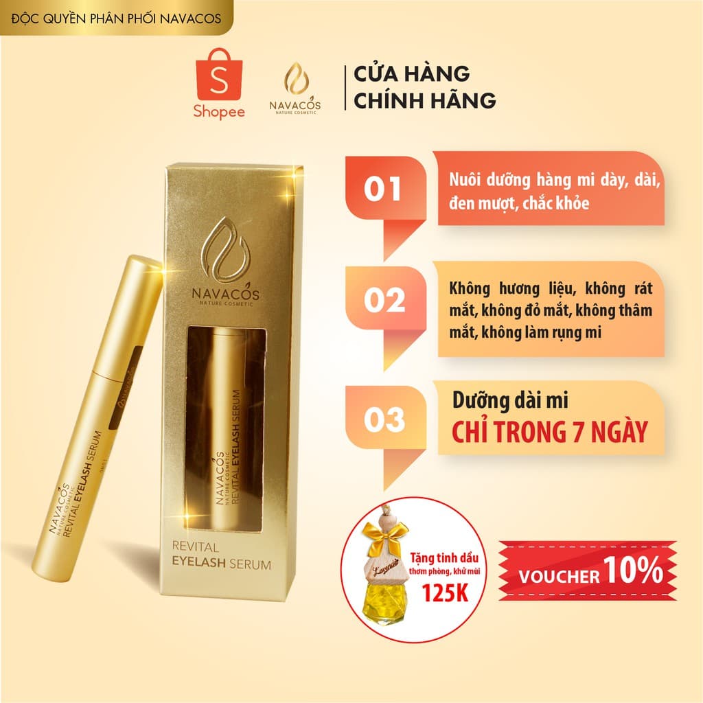Dưỡng Dài Mi Navacos Revital Eyelash Serum- Dưỡng Mi 3in1 Dưỡng dài mi Chống rụng mi Phục hồi và nuôi dưỡng