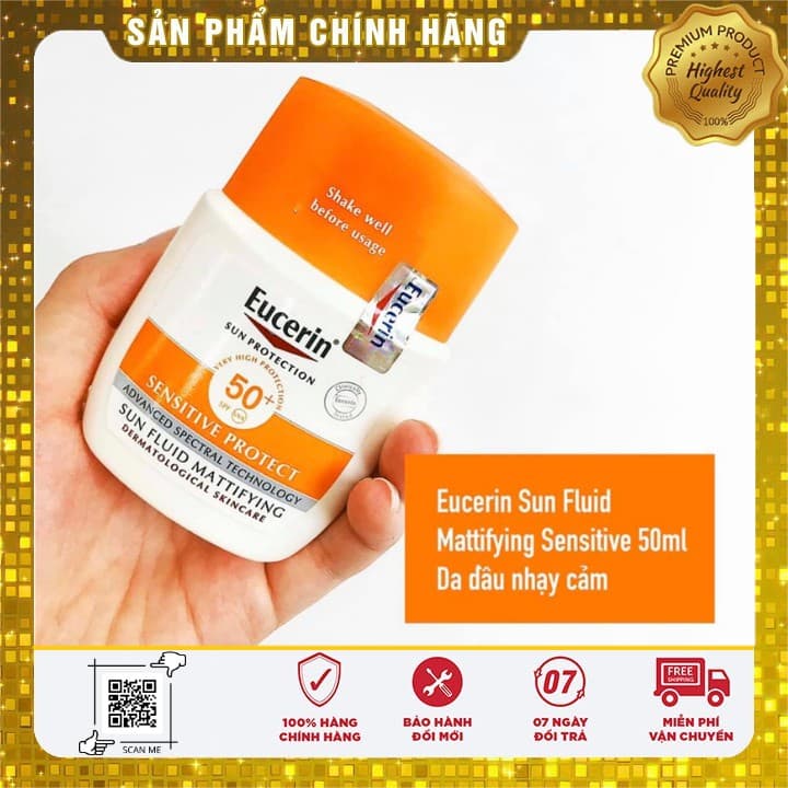 Kem Chống Nắng Eucerin Sun Fluid Mattifying Sensitive SPF 50+ 50ml
