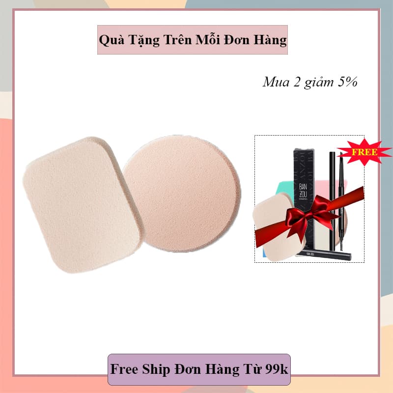 (FREE SHIP TOÀN QUỐC) Mút trang điểm SET 2 BÔNG Bông tán kem Mút tán phấn Miếng mút trang điểm siêu Cute đẹp mịn đàn hồi cực tốt (màu ngẫu nhiên)(KHUYẾN MÃI 3 NGÀY)