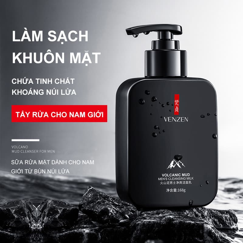 Sữa rửa mặt Nam VENEN than hoạt tính Ice Chuẩn Hãng Bao Check - Than Hoạt Tính Ngừa Dầu & Mềm Da-