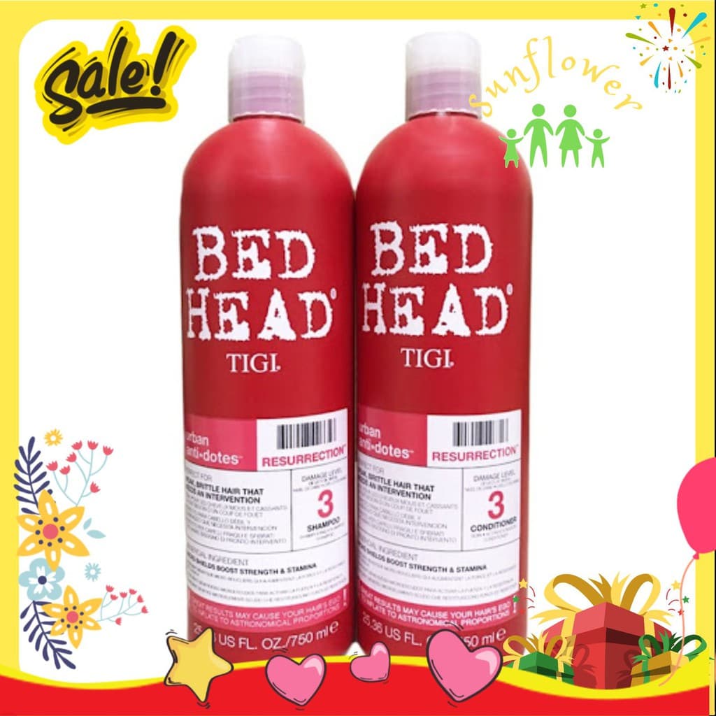 Cặp dầu gội và dầu xả tigi đỏ siêu phục hồi dành cho tóc hư tổn khô xơ - Shop Sunflower