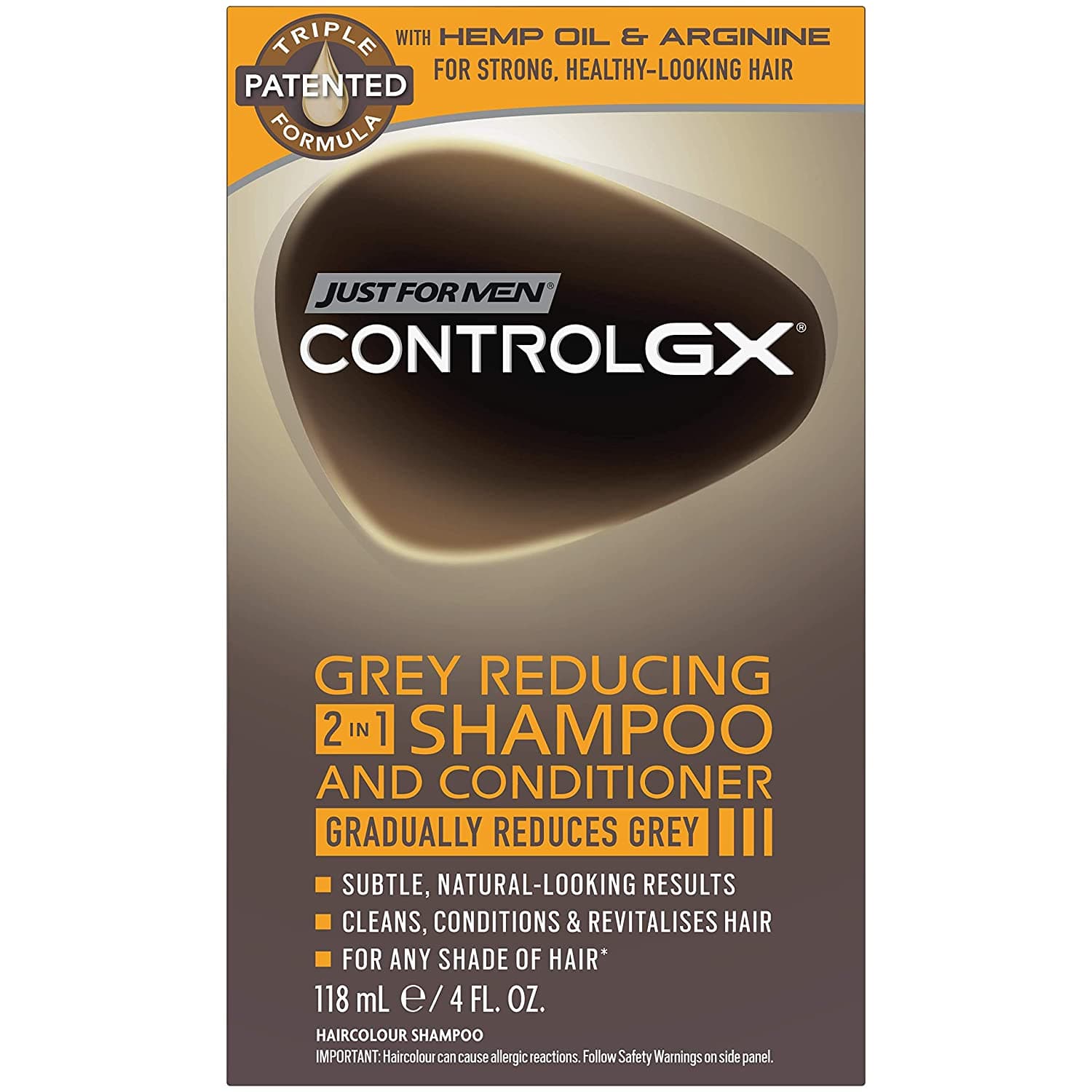 Dầu gội kèm xả giảm tóc bạc cho nam Just For Men Control GX Grey Reducing 2-in-1 Shampoo and Conditioner 118 ml