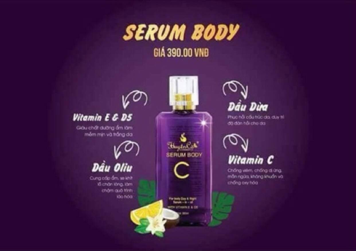 [HCM]Serum tươi dưỡng trắng da - mềm mịn da body Huyền Cò 300ml
