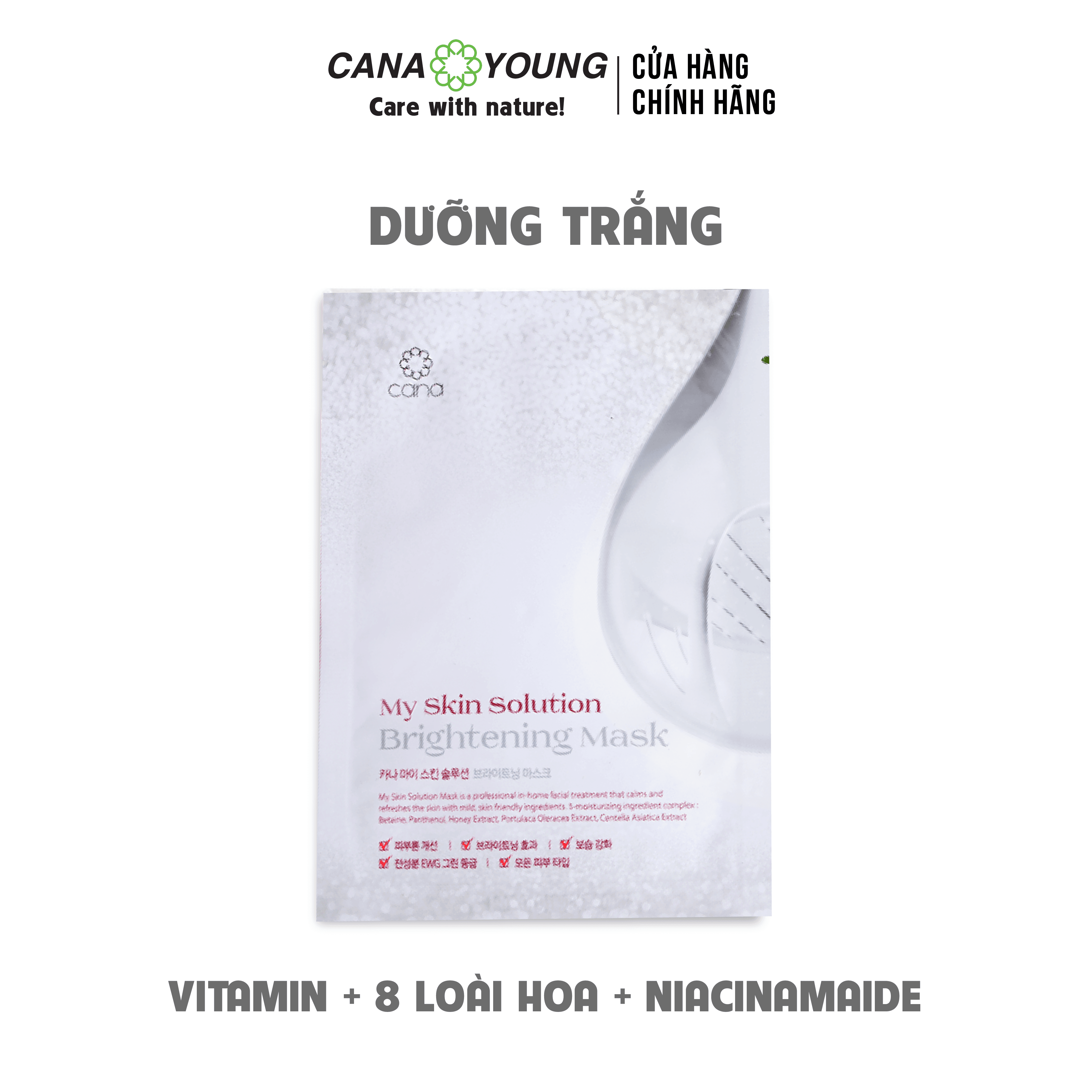 MẶT NẠ DƯỠNG TRẮNG CẤP ẨM HÀN QUỐC CANA MY SKIN SOLUTION BRIGHTENING