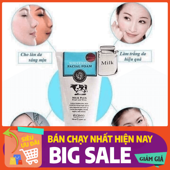 [HCM]Sữa Rửa Mặt Trắng Da Con Bò Milk Plus Whitening Q10 Facial Foam 100ml