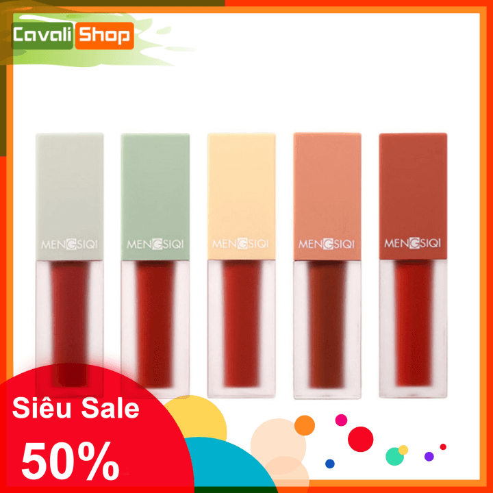 Set son kem lì 5 cây Mengsiqi Orchid Matte Lip - Cavali - Son kem lì kháng nước tone màu thời thượng