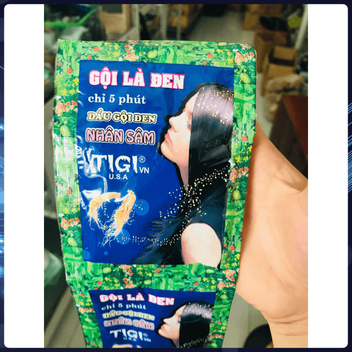 DẦU GỘI ĐEN TÓC NHÂN SÂM TIGI GỘI LÀ ĐEN dây 10 gói