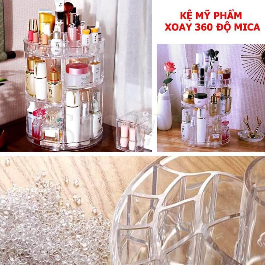 Kệ để son môi $ Kệ mỹ phẩm trang điểm giúp các nàng dễ dàng điều chỉnh và xoay khay đựng đến đúng món đồ mình cần dùng - giảm giá sốc 50% bởi Bestie Mã SP 103
