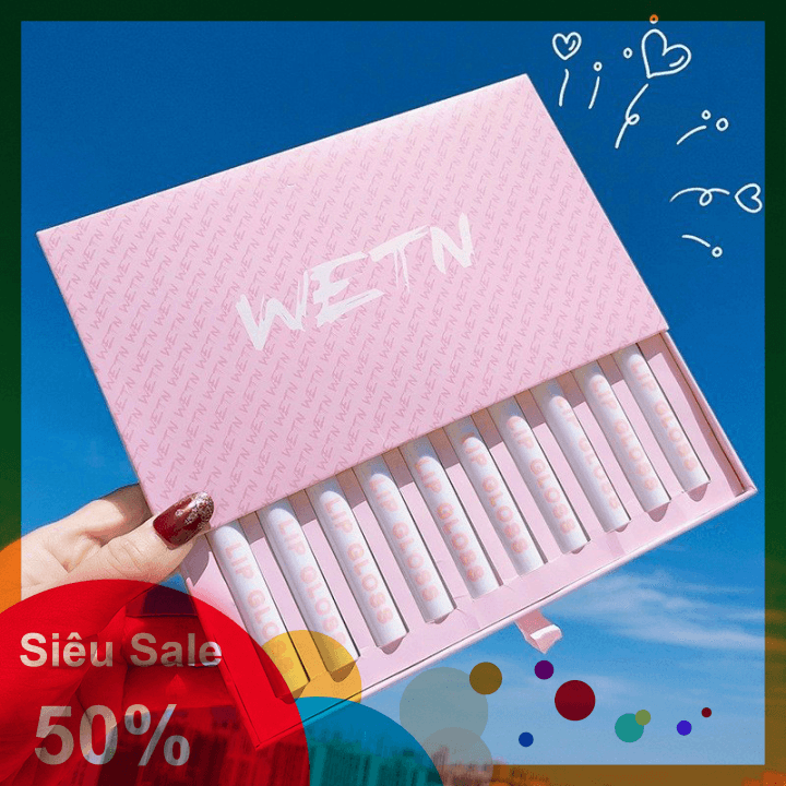 [MẪU MỚI] Set 10 son kem lì WETN Lipgloss 10 cây - CAVALI - Son kem lâu trôi màu đẹp chất son mịn không khô môi