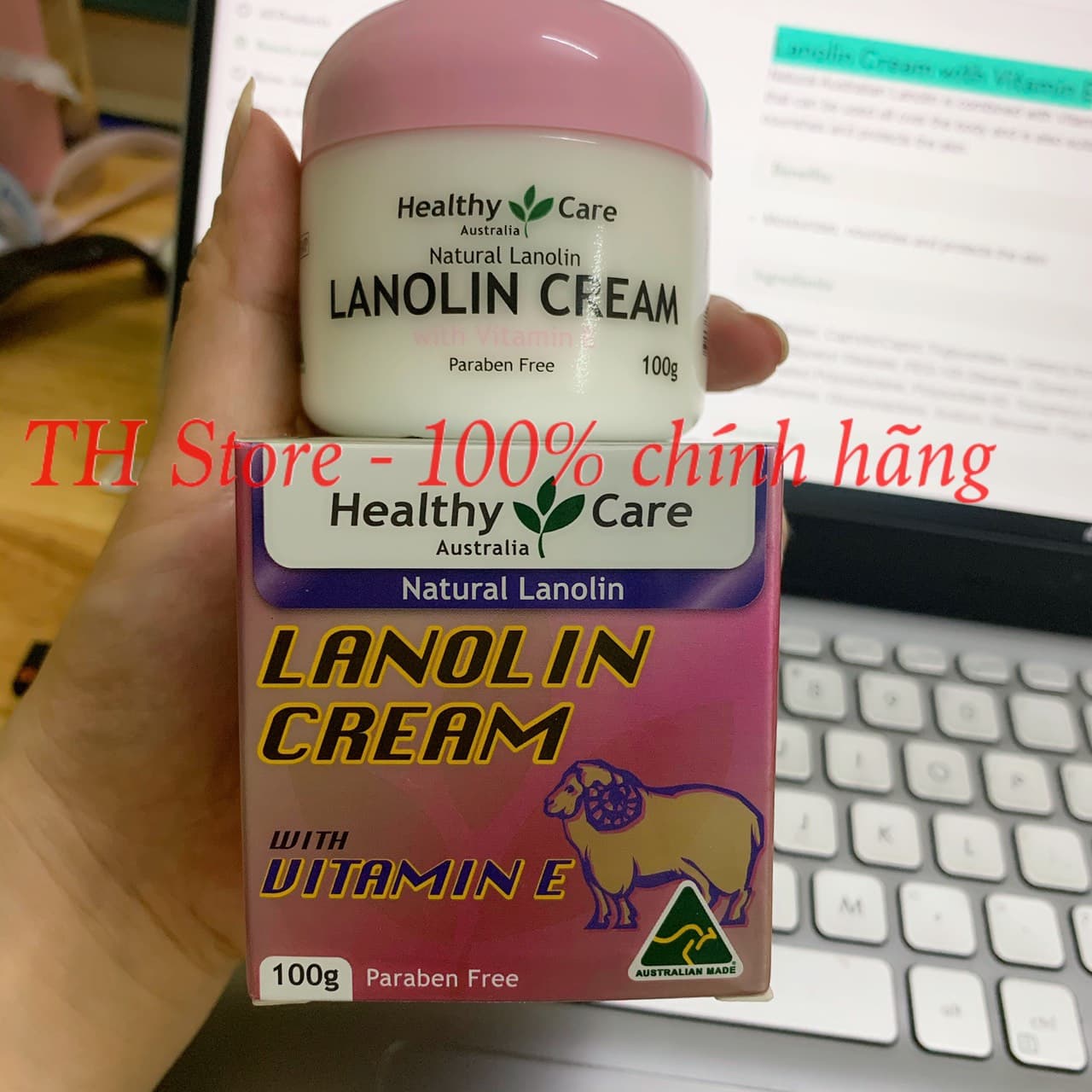 Bill Chemist Kem dưỡng ẩm trắng da nhau thai cừu Healthy Care Úc bổ sung Vitamin E Lanolin Cream with Vitamin E chính hãng