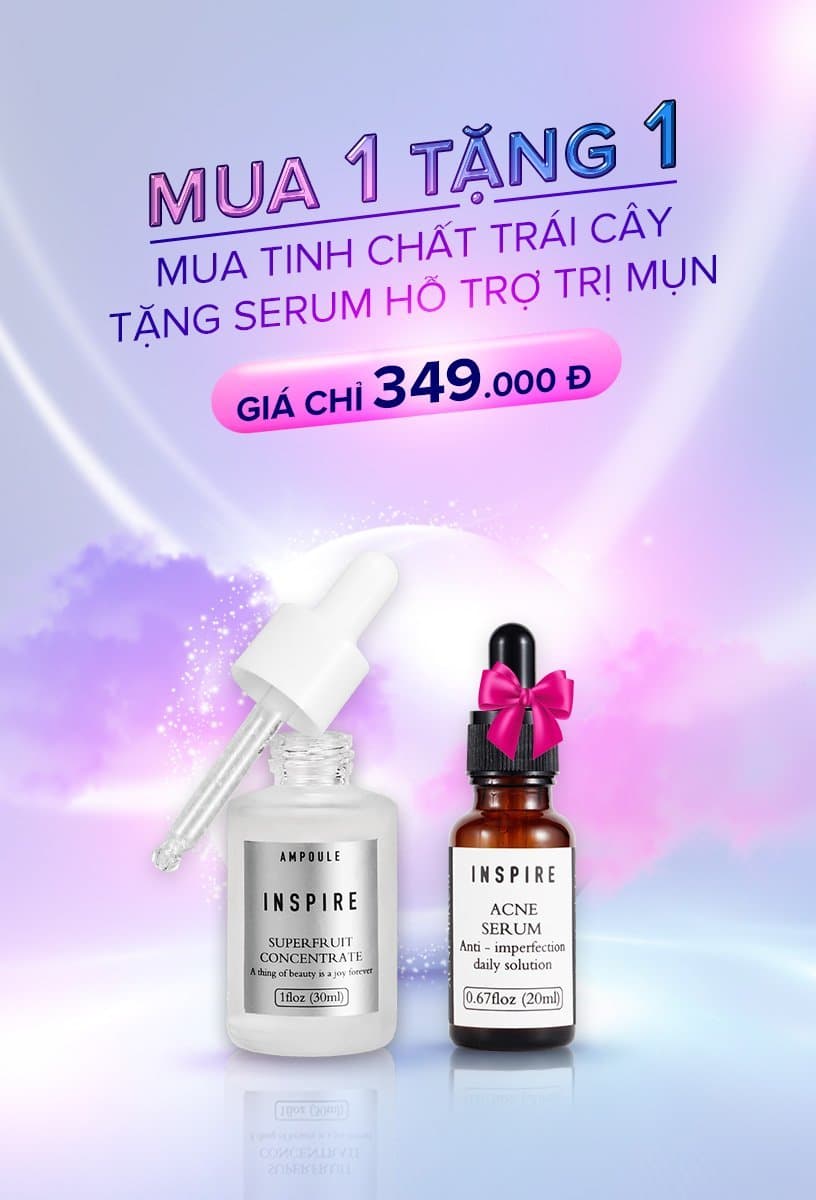 Tinh chất trái cây cô đặc inspire dưỡng da trắng mịn se khít lỗ chân lông phục hồi hư tổn đẩy lùi nám tàn nhang ngăn ngừa lõa hóa ( Miễn phí vận chuyển - mua 1 tặng 1 )