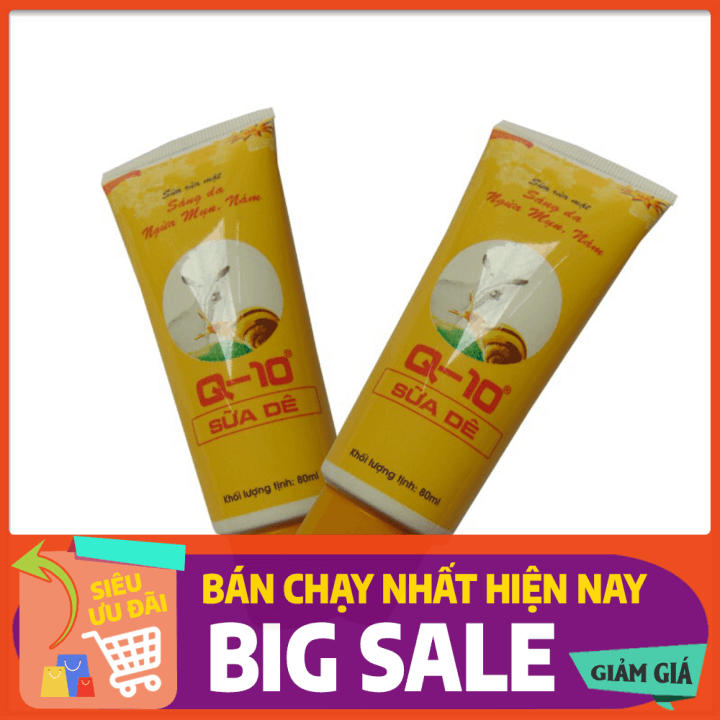 [HCM]Sữa rửa mặt sáng da ngăn ngừa mụn nám Q10 - Sữa dê 80ml (Vàng)