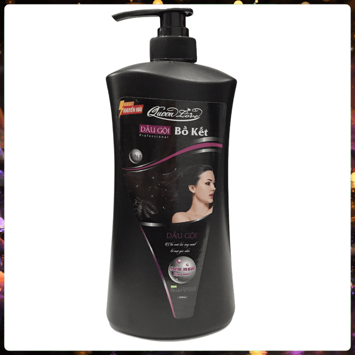 Dầu gội đầu bồ kết Queen Love dầu xả giúp tóc suôn mượt óng ả - Chai to 1000ml
