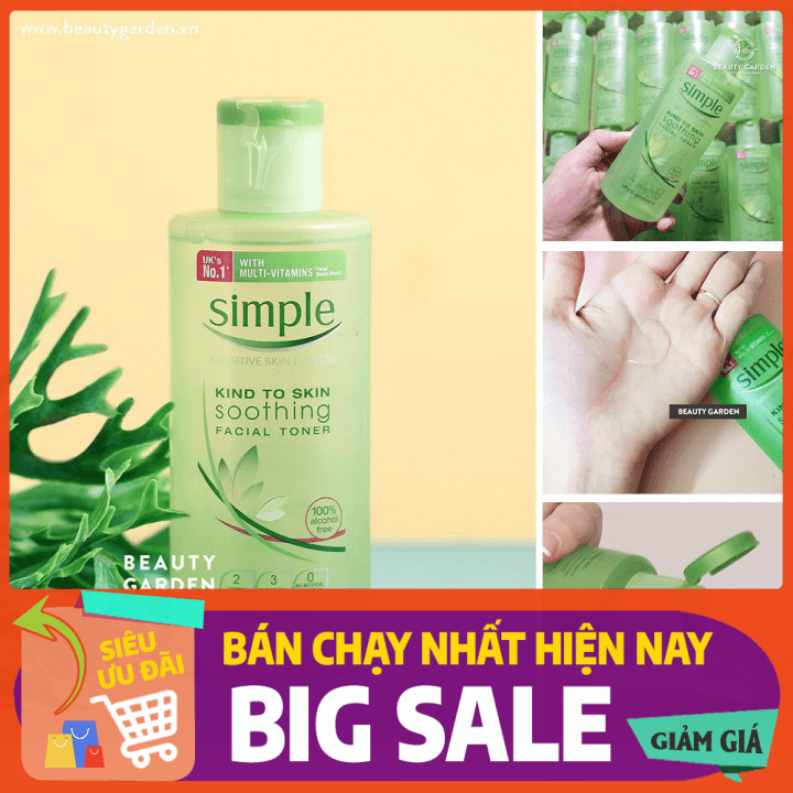 [HCM]Nước Hoa Hồng Simple Soothing Facial Toner (200ml) Dành cho mọi loại da