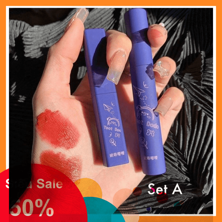 [TẶNG KÈM SON DƯỠNG MÔI] Set son Toot Dodo 2 cây son lì 1 son thỏi 1 son kem fullbox - CAVALI - Chất son mềm mịn không khô môi chống thấm nước