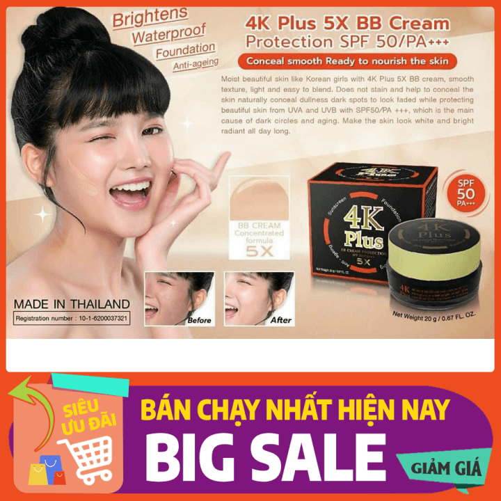 [HCM]Kem Make up chống nắng Thần Thánh 4k plus 5X chính hãng Thái Lan