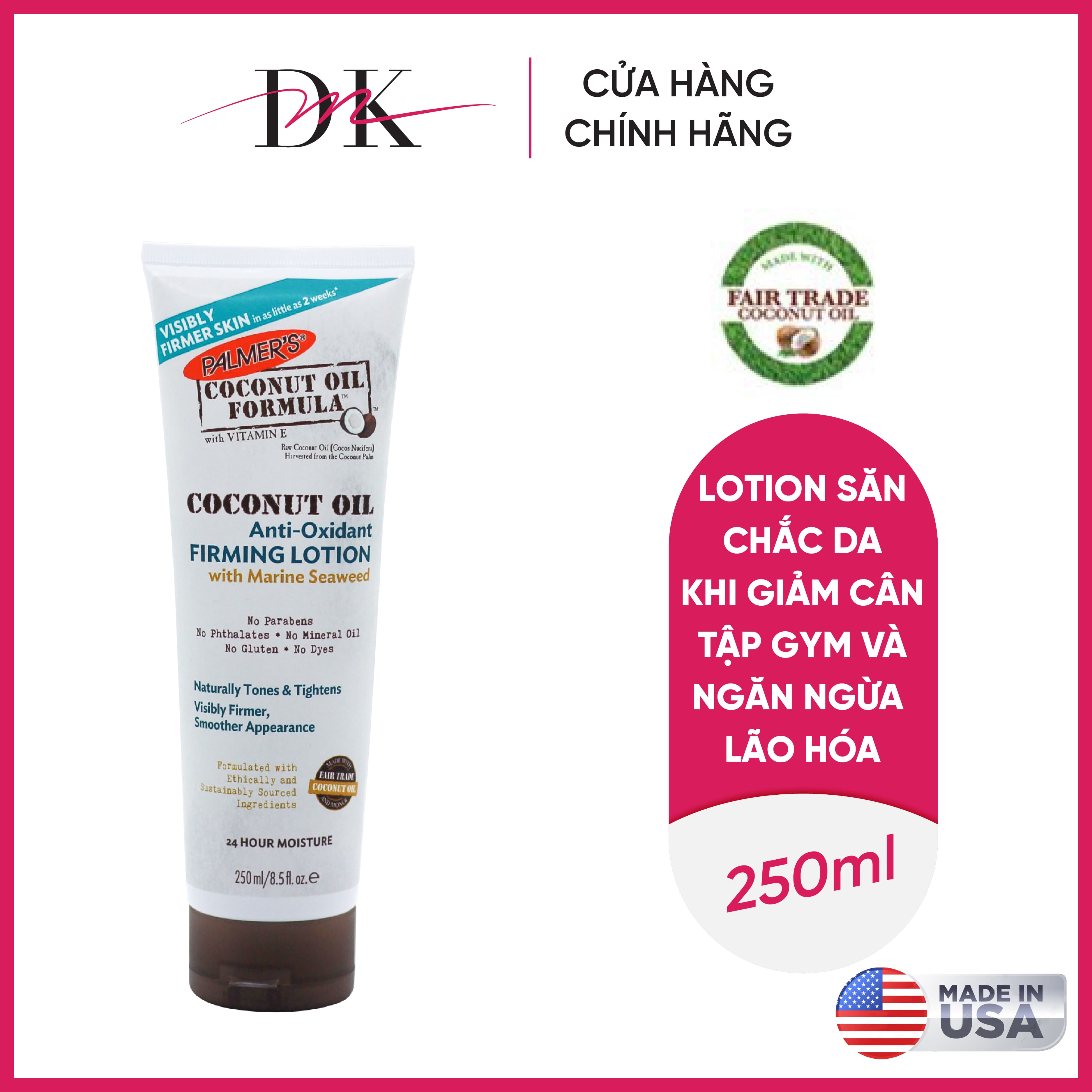 [HCM]Sữa dưỡng thể săn chắc da khi giảm cân tập gym và ngăn lão hóa Palmers 250 ml