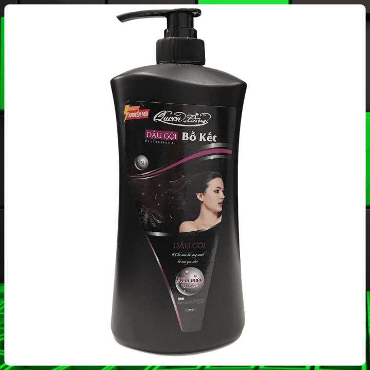 Dầu gội đầu bồ kết dầu xả Queen Love giúp tóc suôn mượt óng ả - Chai to 1000ml