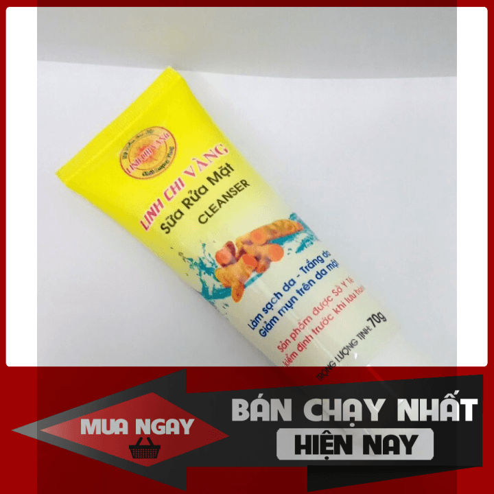 Sữa Rửa Mặt Sạch Mụn Trắng Da LINH CHI VÀNG