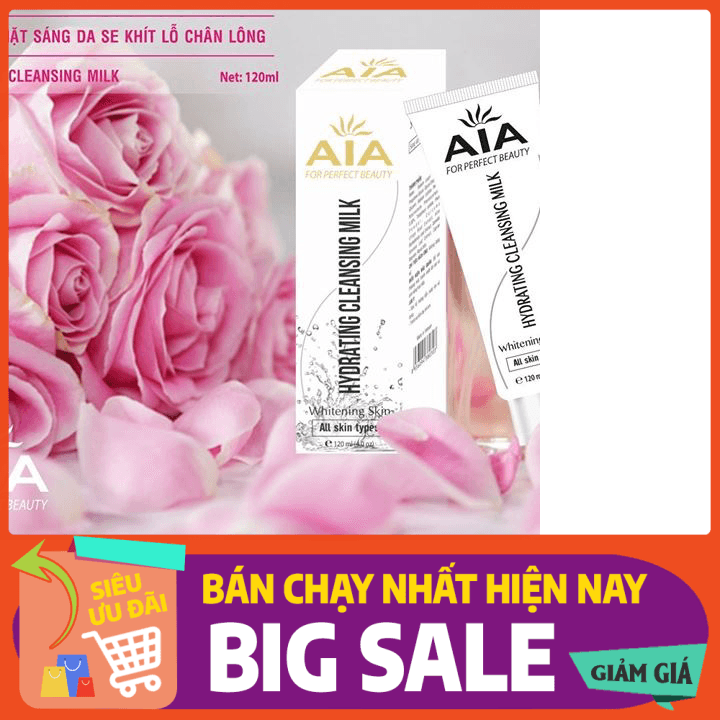 [HCM]Mỹ Phẩm AIA – Sữa Rửa Mặt Sáng Da Se Khít Lỗ Chân Lông AIA Hydrating Cleansing Milk (120ml)
