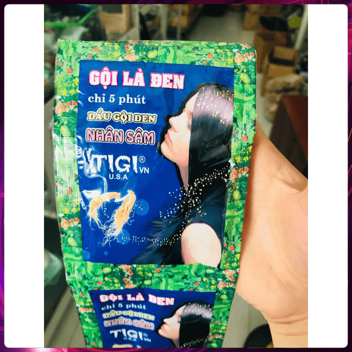 DẦU GỘI ĐEN TÓC NHÂN SÂM TIGI GỘI LÀ ĐEN dây 10 gói