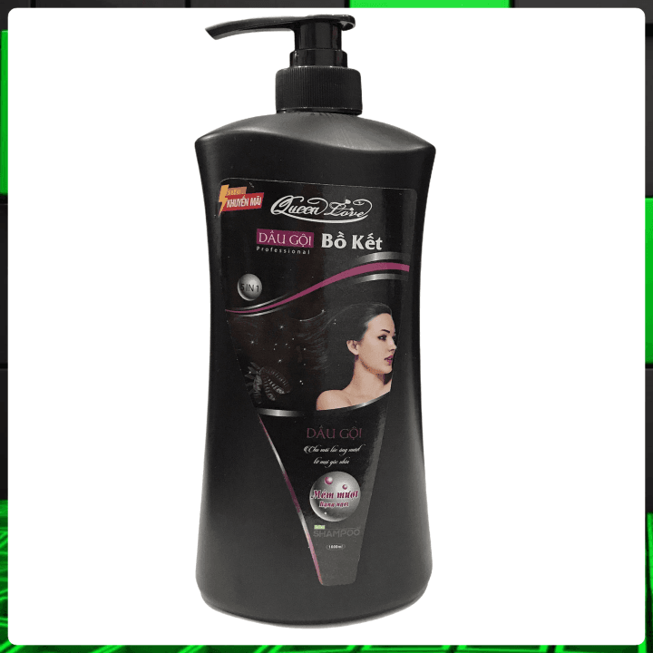 Dầu gội đầu bồ kết dầu xả Queen Love giúp tóc suôn mượt óng ả - Chai to 1000ml