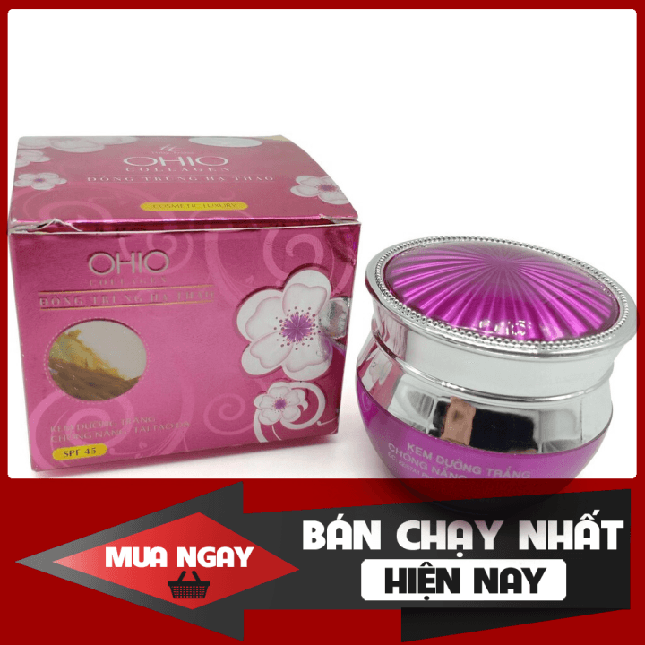 [HCM]Kem dưỡng trắng - Chống nắng - Tái tạo da Ohio Collagen - Đông trùng hạ thảo 20g (Tím)