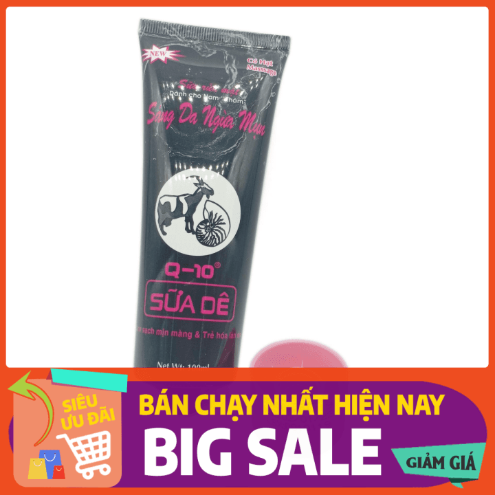 [HCM]Sữa rửa mặt Sáng da ngừa mụn Q10 - Sữa dê dành cho Nam 100ml (Đen)