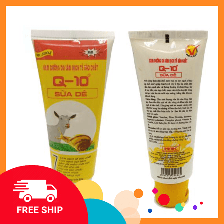 [HCM]Kem dưỡng da làm sạch tế bào chết Q10 Sữa dê 80g (Vàng)