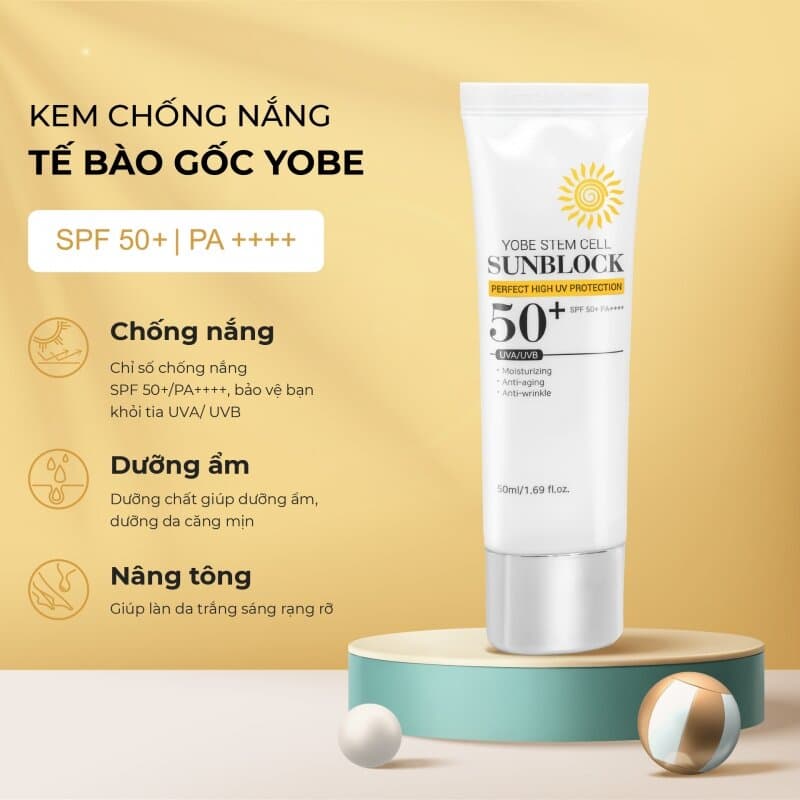 Kem Chống Nắng Tế Bào Gốc YobeCell