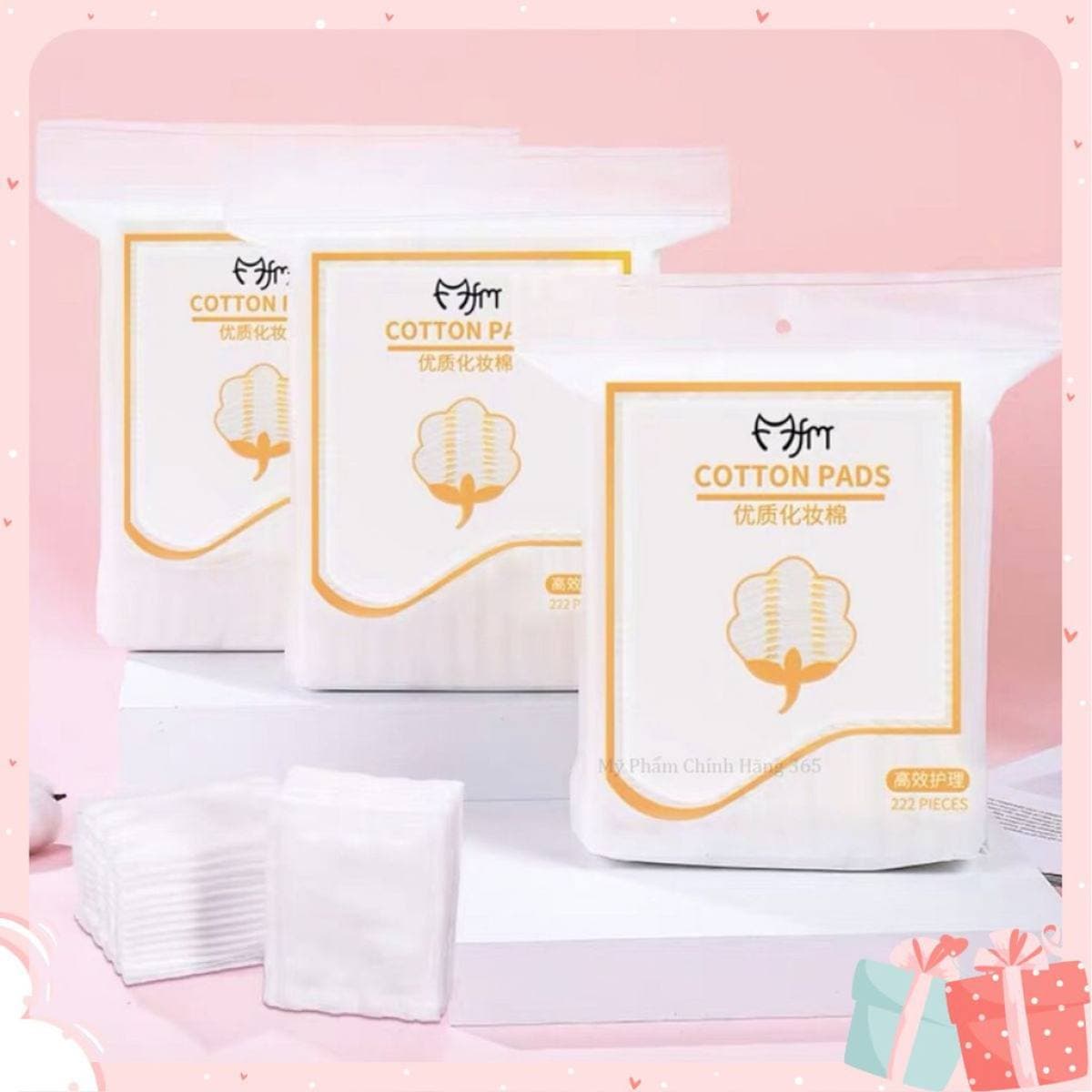 Bộ 4 gói bông tẩy trang Magic Lady 222 miếng/gói - 100% cotton không xơ bông thấm hút dễ dàng thân thiện với làn da - Phụ kiện trang điểm tẩy trang thấm dầu