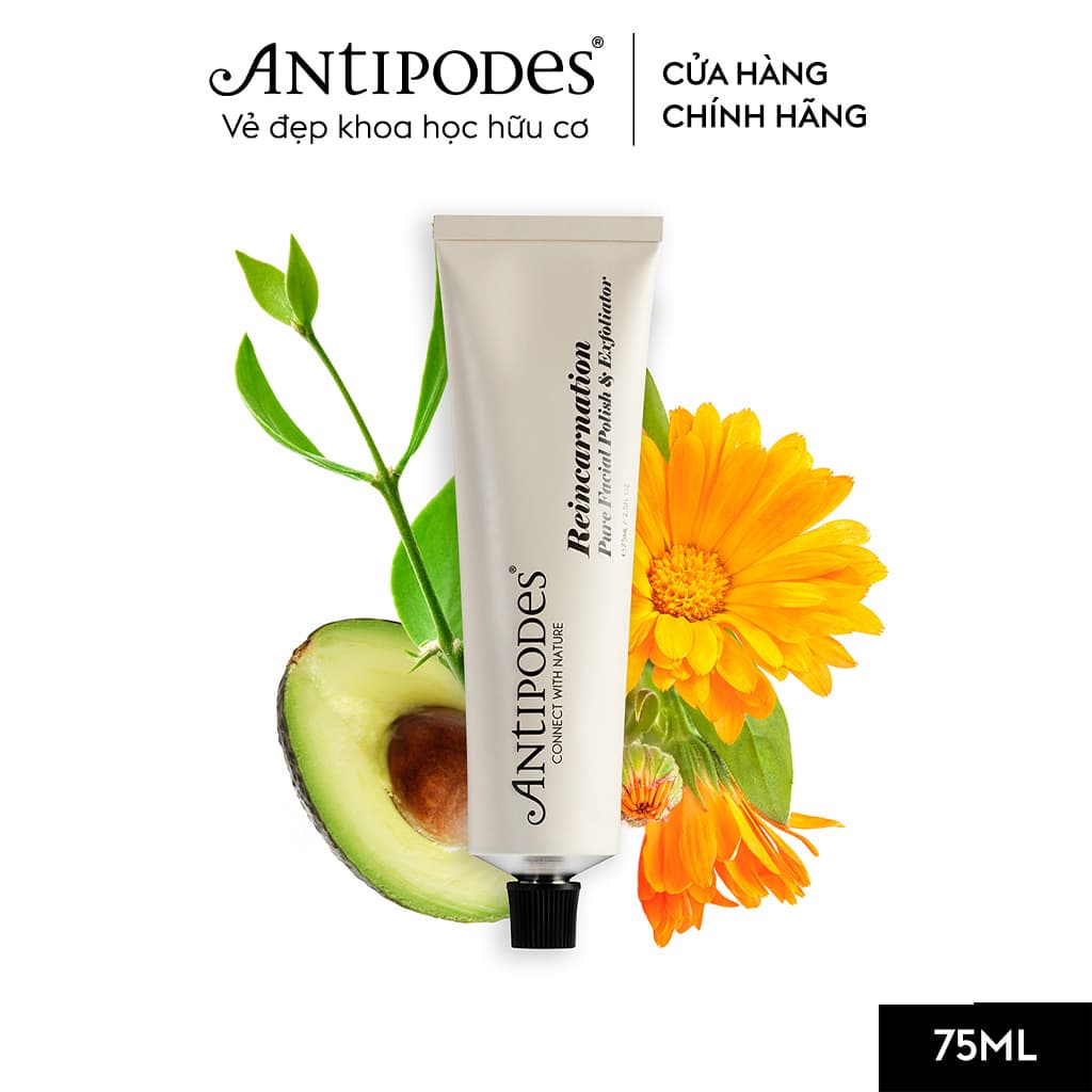 Kem Tẩy Tế Bào Chết Antipodes Reincarnation Pure Facial Polish & Exfoliator 75ml