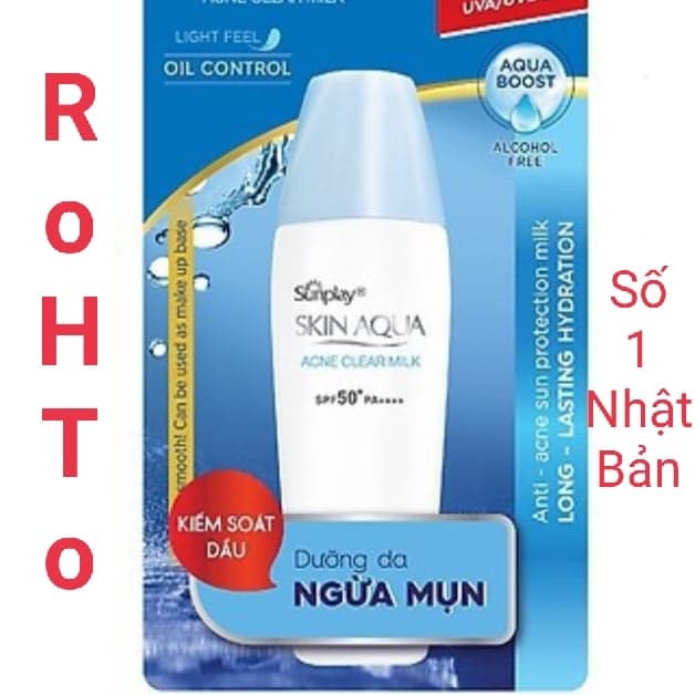 Sữa chống nắng dưỡng da ngừa mụn Sunplay Skin Aqua Acne Clear SPF 50+ PA++++ 25g