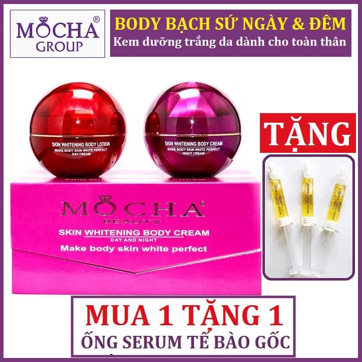 KEM BODY BẠCH SỨ MOCHA - MUA 1 TẶNG 1 ỐNG SERUM TẾ BÀO GỐC MOCHA -Kem body dưỡng trắng da dành cho toàn thân
