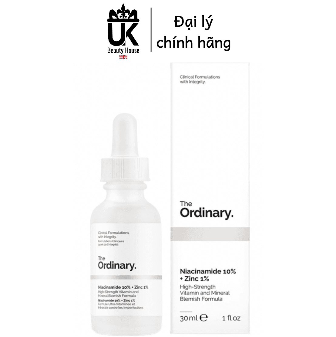 Serum Ngăn Ngừa Mụn Sáng Da Niacinamide 10% + Zinc 1% The Ordinary 30Ml