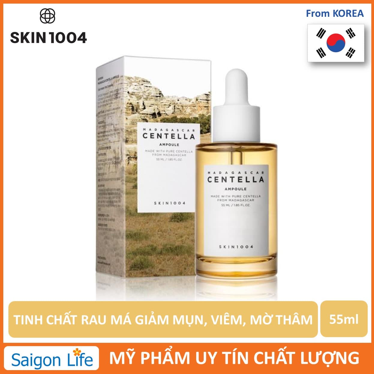 [HCM]SALE- Tinh Chất Rau Má Giảm Mụn Viêm Mờ Thâm Làm Dịu Và Phục Hồi Da Skin1004 Madagascar Centella Ampoule 55ml