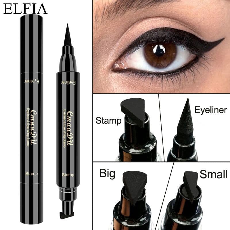 [HCM]Bút Kẻ Mắt Hai Đầu ELFIA CmaaDu Bút Chì Trang Điểm Dạng Lỏng Tem Trang Điểm Chống Nước Bút Chì Kẻ Mắt Đẹp